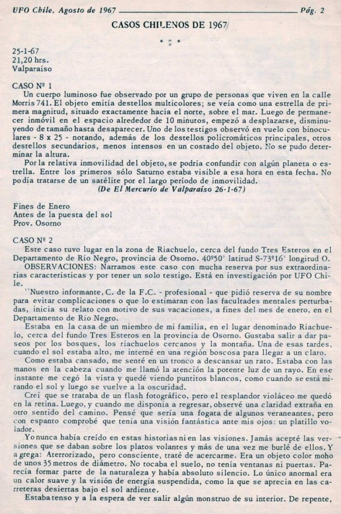 UFO Chile N°1 page 2 août 1967