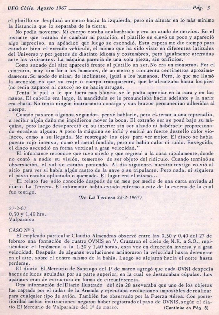 UFO Chile No. 1 page 3, August 1967