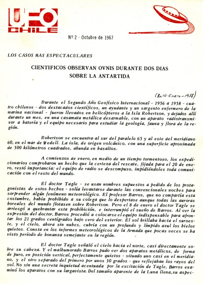 UFO Chile N° 2, page 1, octobre 1967