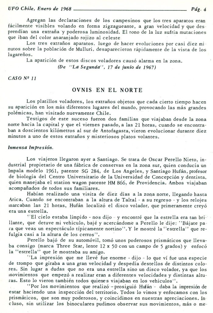 UFO Chile No. 3, page 4, January 1968
