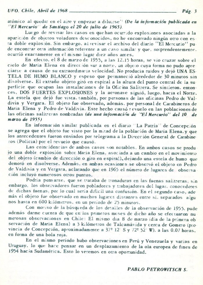 UFO Chile N° 4, page 3, avril 1968